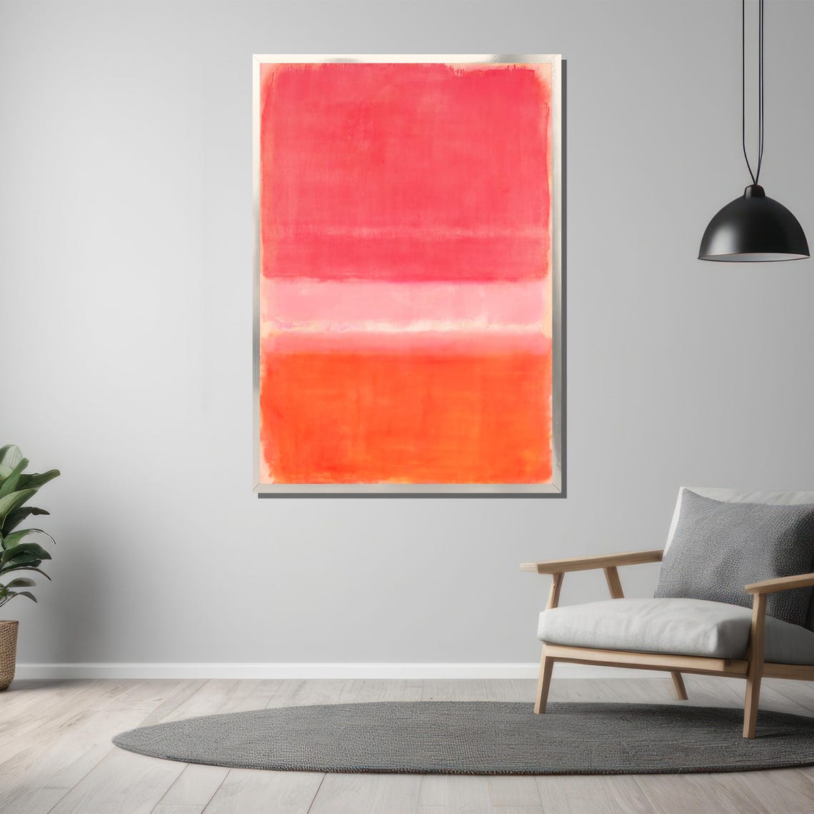 Vibrant Pink Orange And Coral Sunrise Glow Abstract Art Poster - Image 3