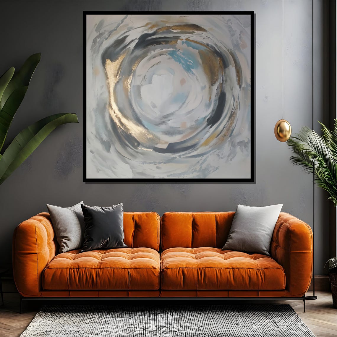 Neutral Grey Swirl Abstract Modern Elegant Home Decor Poster - Image 5