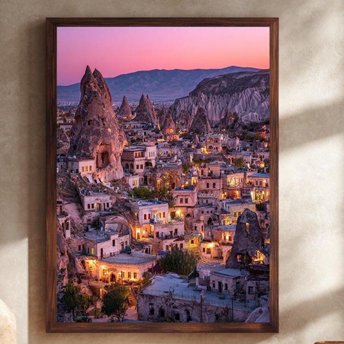 Cappadocia Sunset Photography Print, Goreme Cityscape