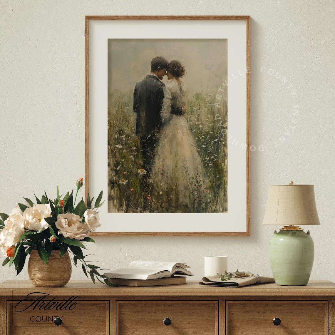 Romantic Couple Painting Love And Passion, Vintage Art Print - Image 4