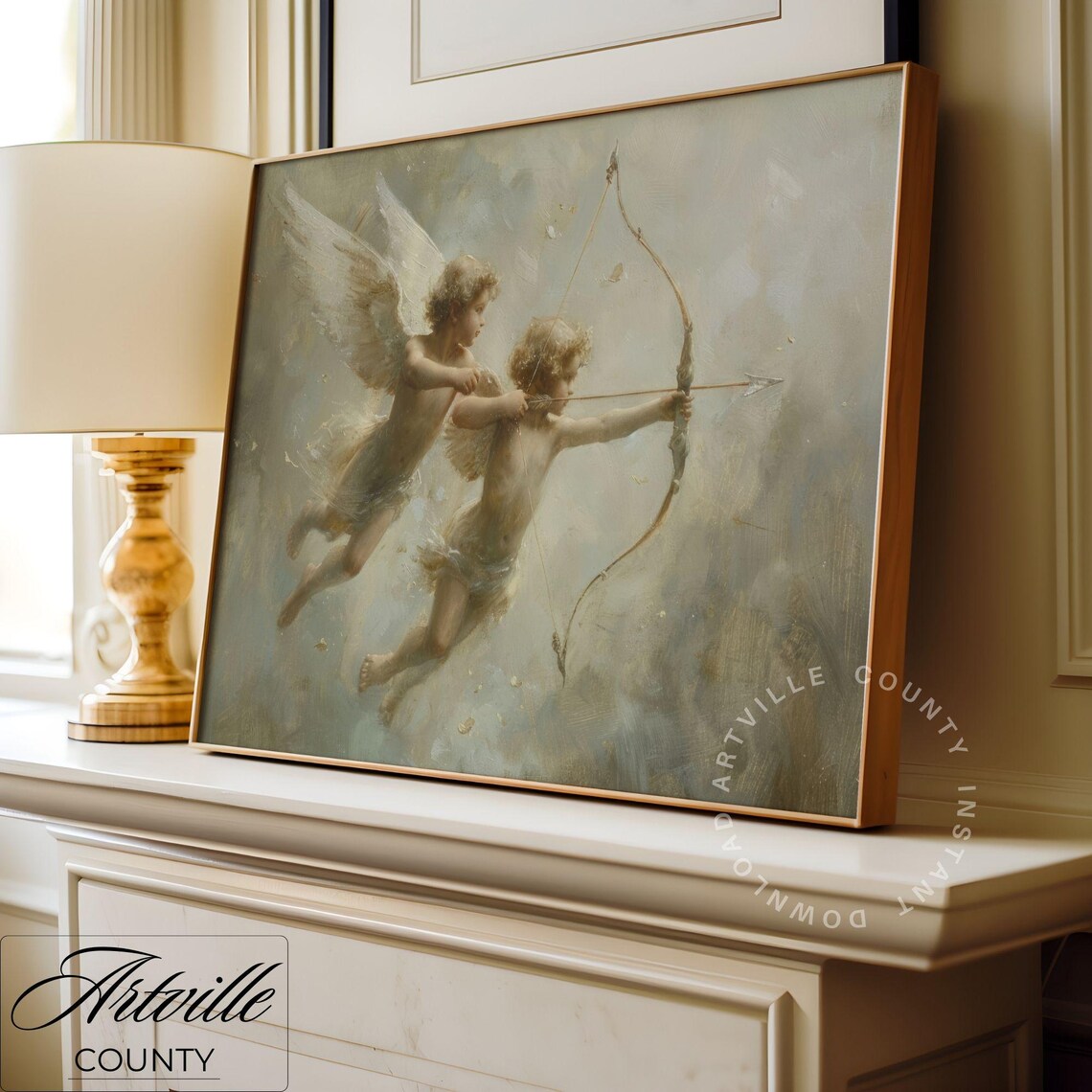 Vintage Cupids Valentine Wall Art, Nursery Decor - Image 2