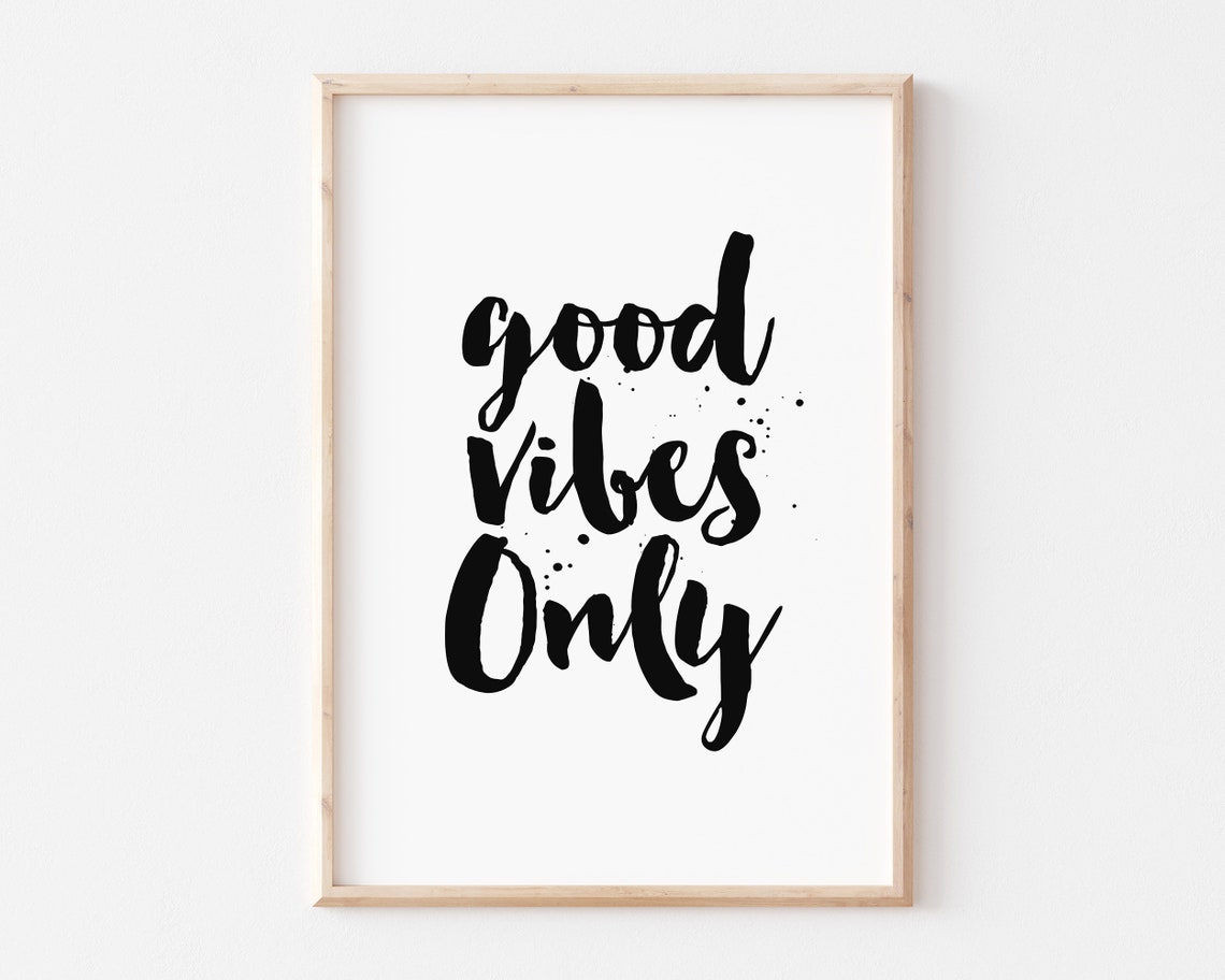 Good Vibes Only Print Motivational Poster Positive Quotes Wall Art Printable Art Black And White Typography - Image 2