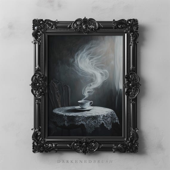 Haunted Teacup Gothic Tea Lover Art Print