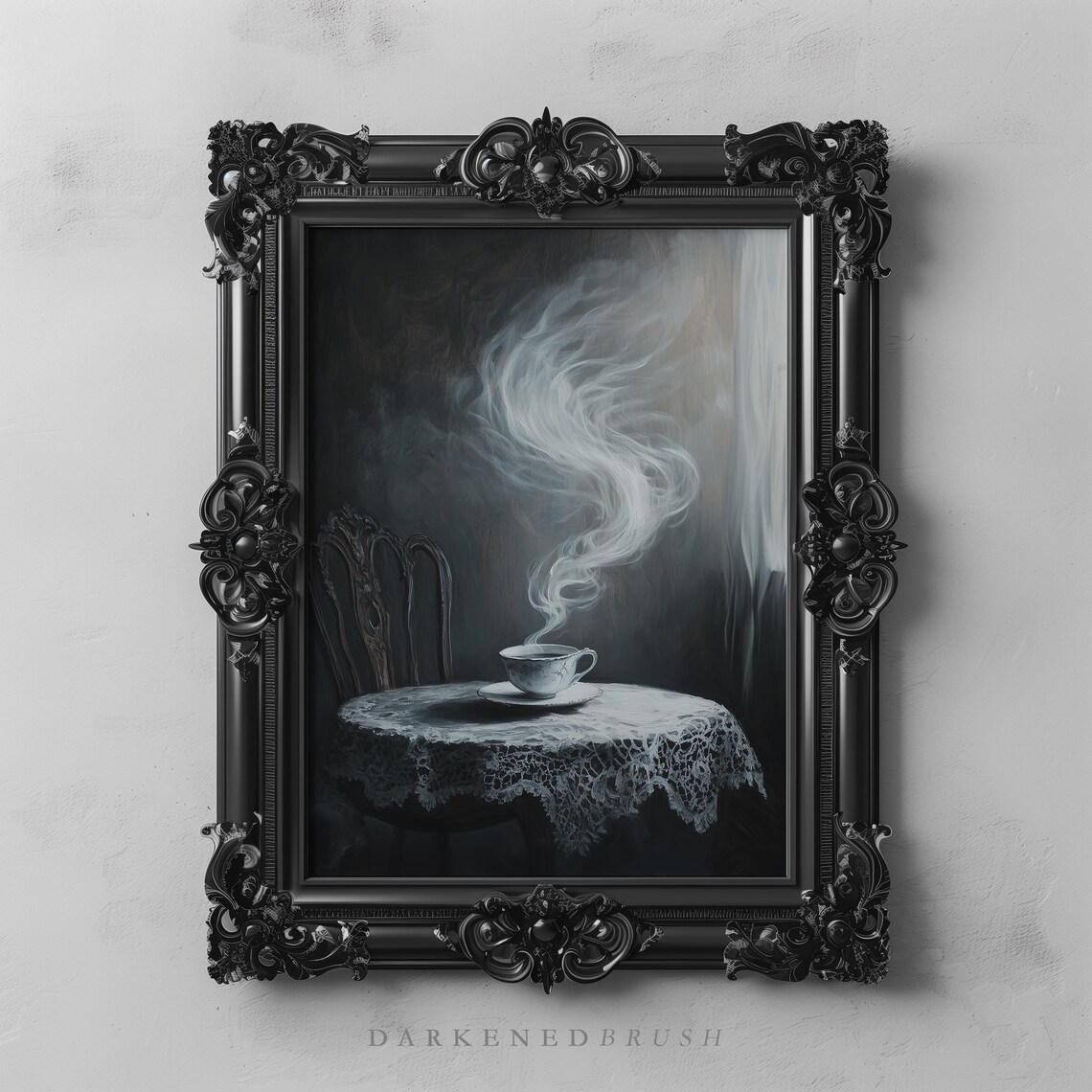 Haunted Teacup Gothic Tea Lover Art Print