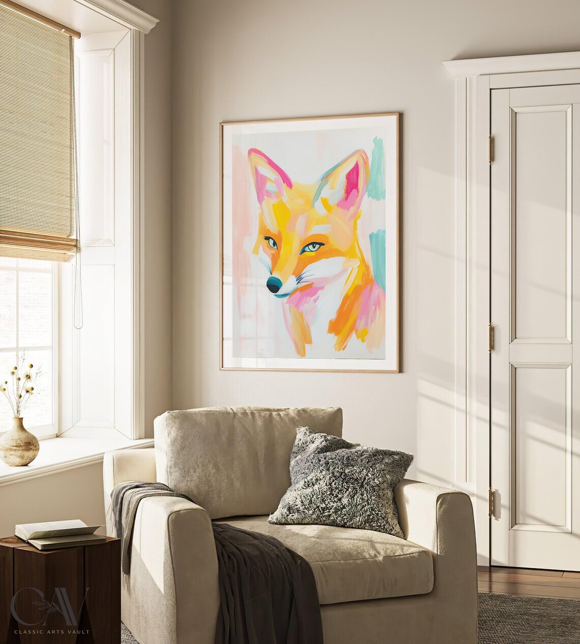 Pastel Pop Art Fox Portrait Vibrant Modern Wildlife Animal Poster - Image 3