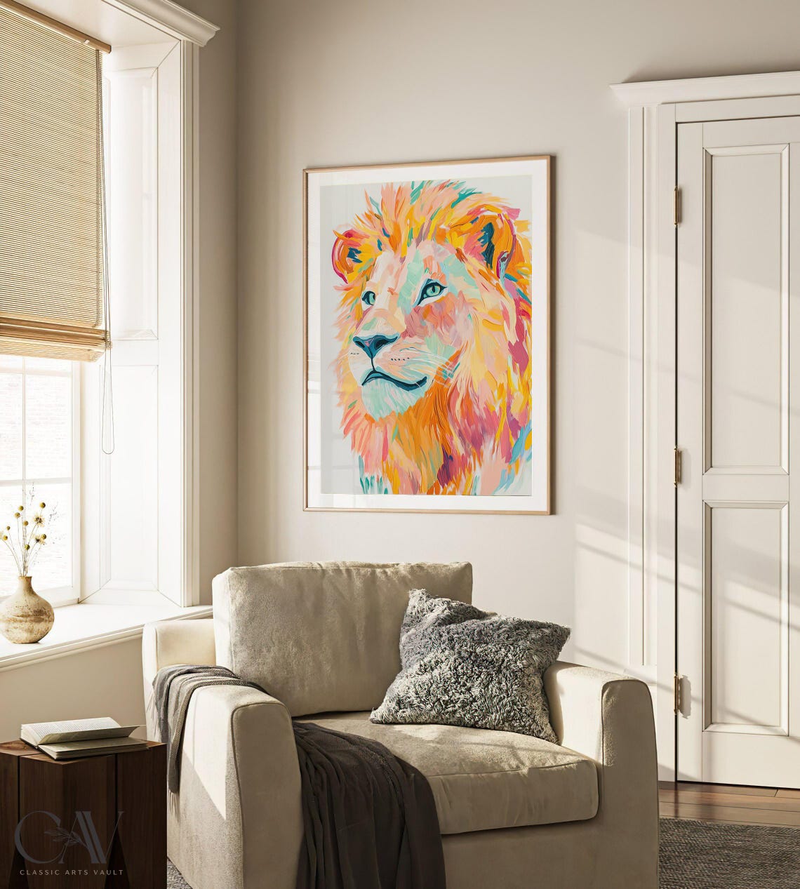 Colorful Lion Portrait Modern Pop Art Wildlife Animal Poster - Image 3