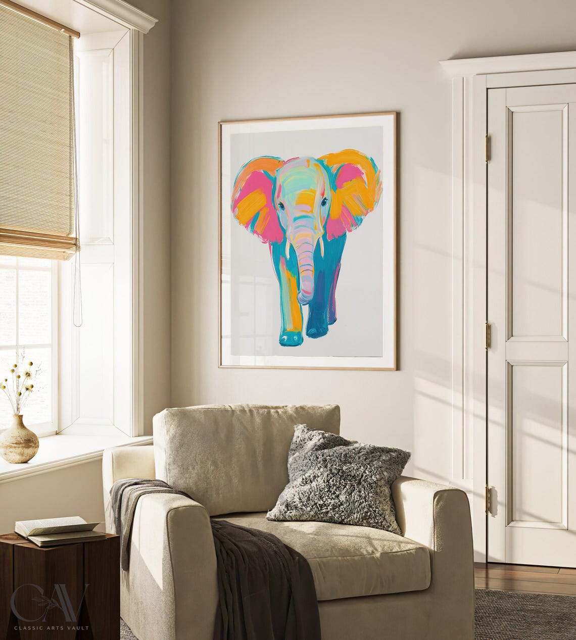 Standing Colorful Elephant Modern Pop Art Wildlife Animal Poster - Image 3