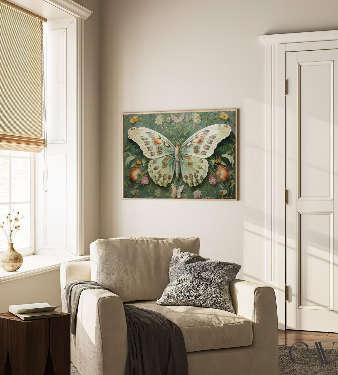 William Morris Inspired Butterfly Art Print, Woodland - Image 3