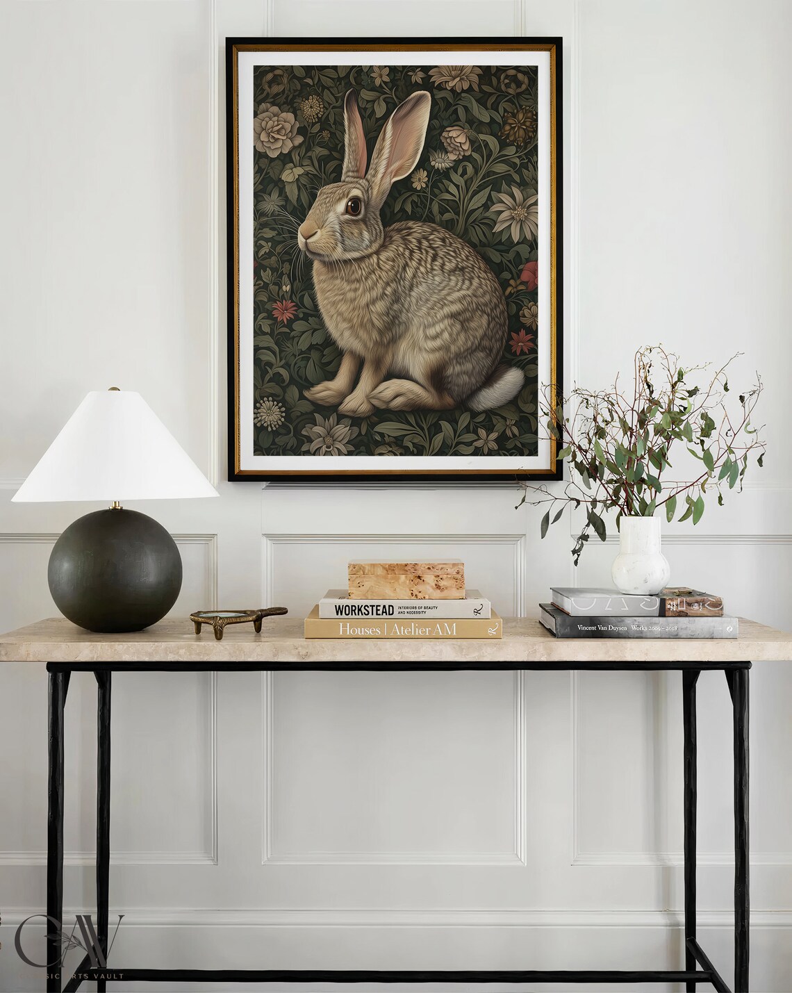 William Morris Inspired Rabbit Art Print, Bunny Decor - Image 4
