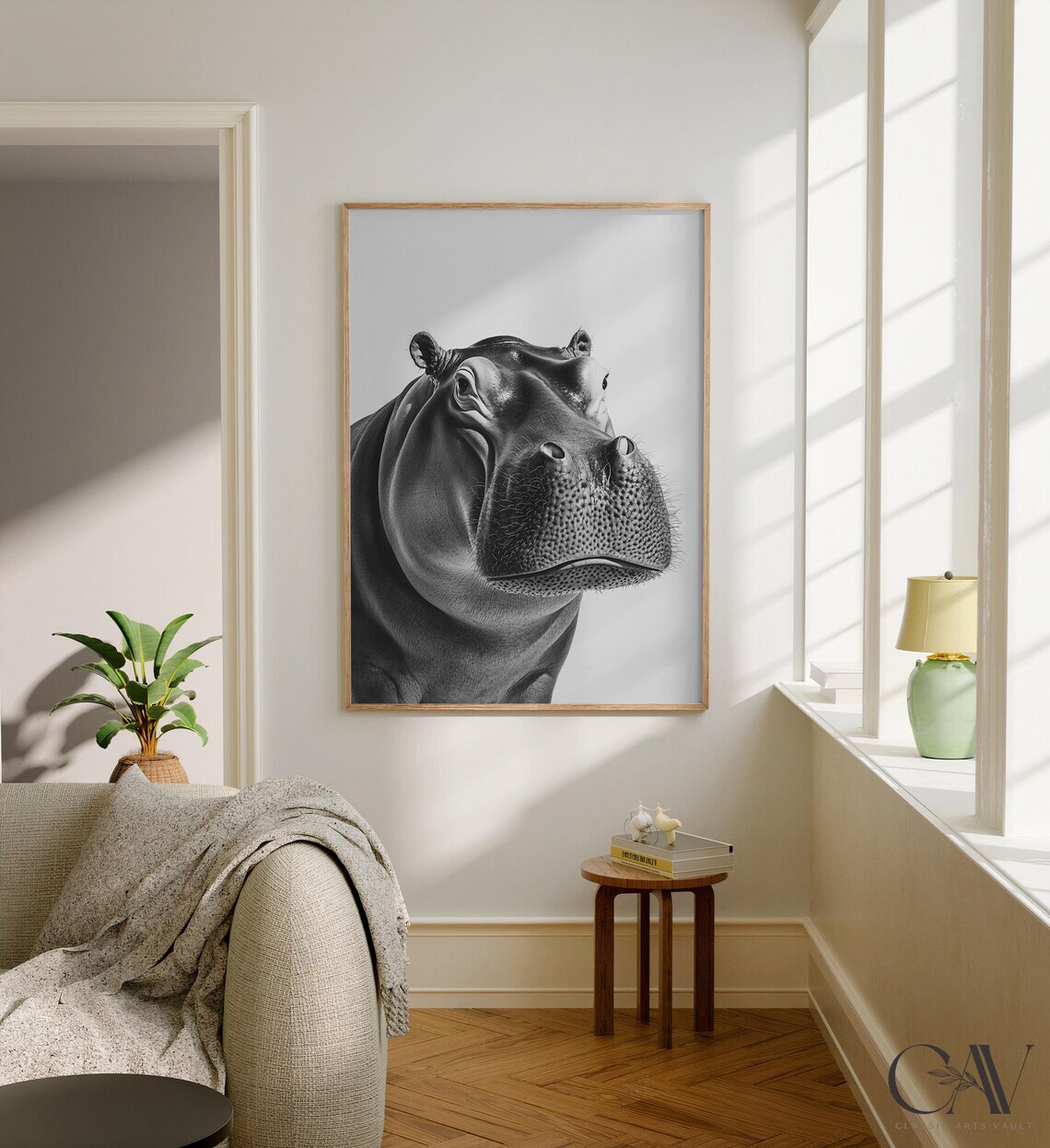 Hippopotamus Fashion Magazine Inspired Poster Animal Portrait Photography Print Funny Bathroom Decor Large Wall Art 2777 - Image 2