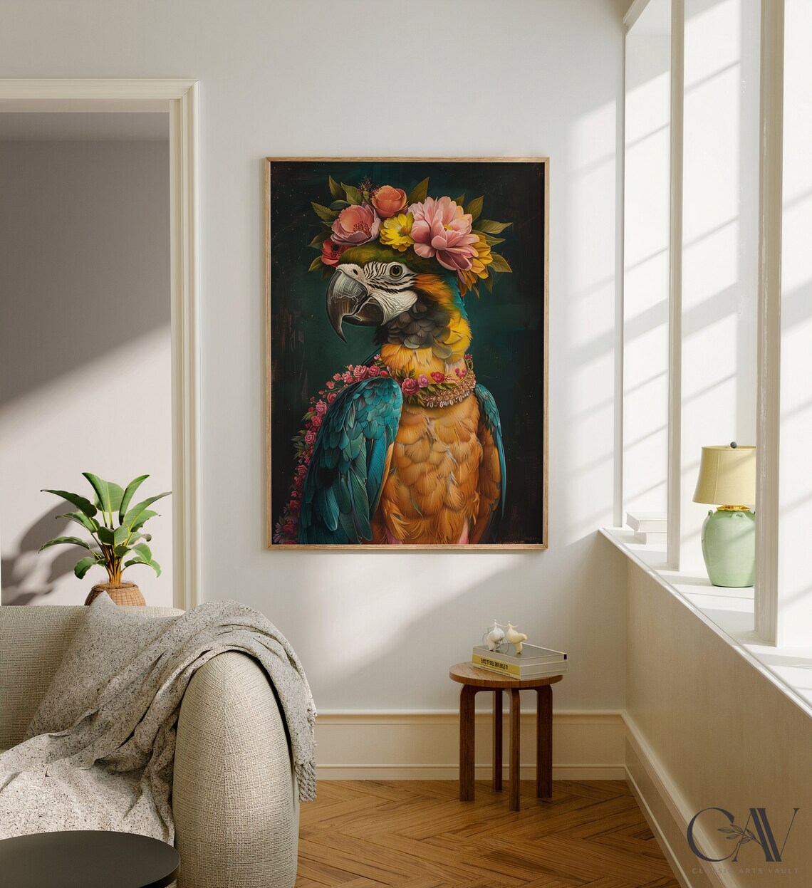 Parrot Maximalist Eclectic Animal Portrait Art Print - Image 2
