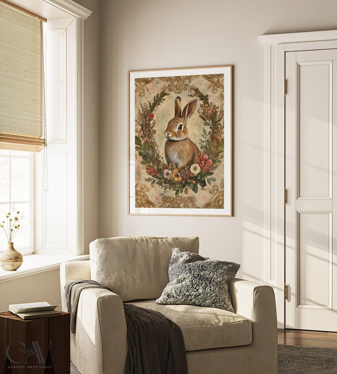 Vintage Rabbit Art Print, Cottagecore Garden Decor - Image 4