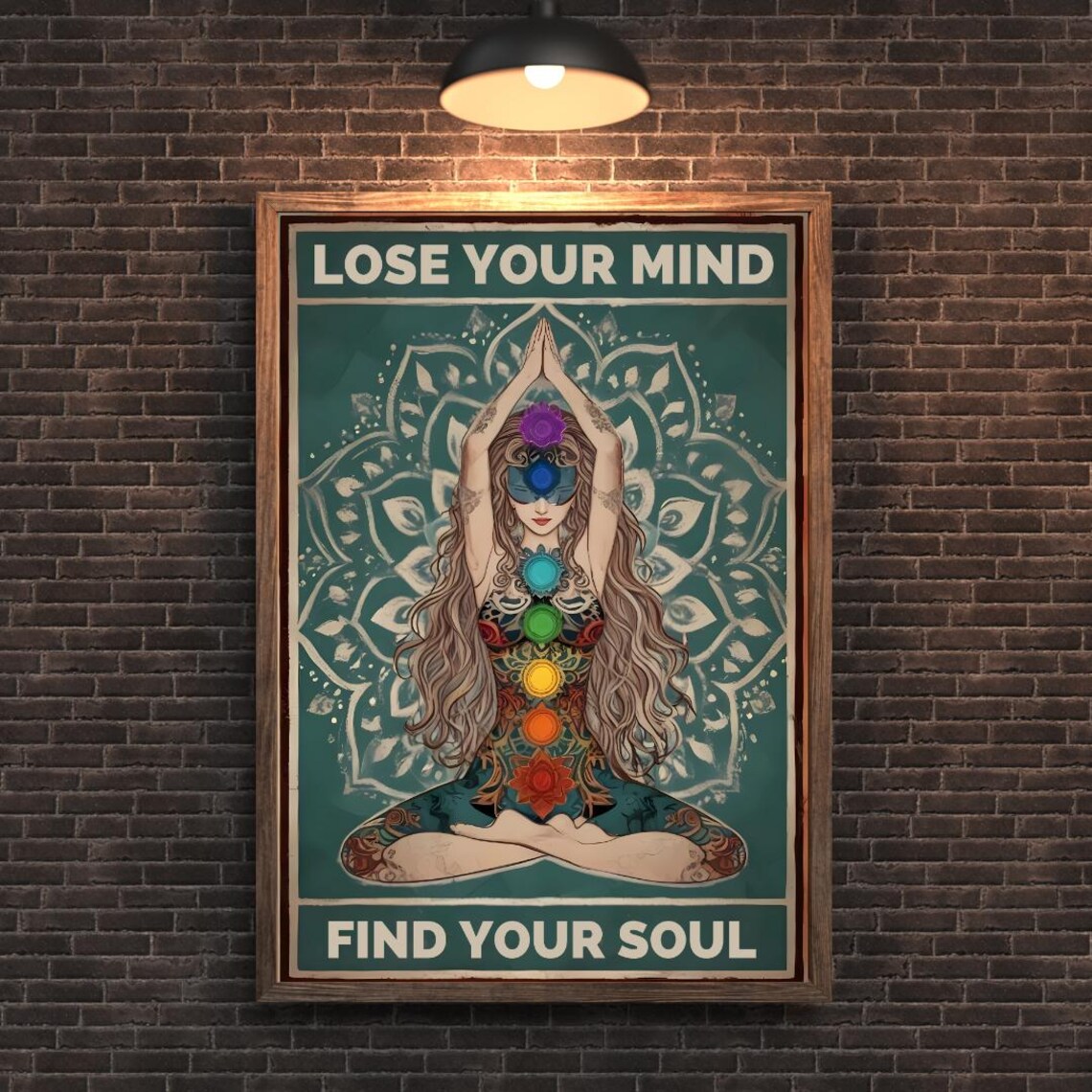 Lose Your Mind Find Your Soul Meditating Yoga Chakra Quote Poster - Image 3