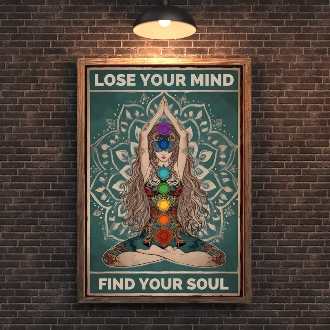 Lose Your Mind Find Your Soul Poster Vintage Yoga Girl Poster Namaste Wall Art Print Meditation Poster Wall Art For Home Decor - Image 3