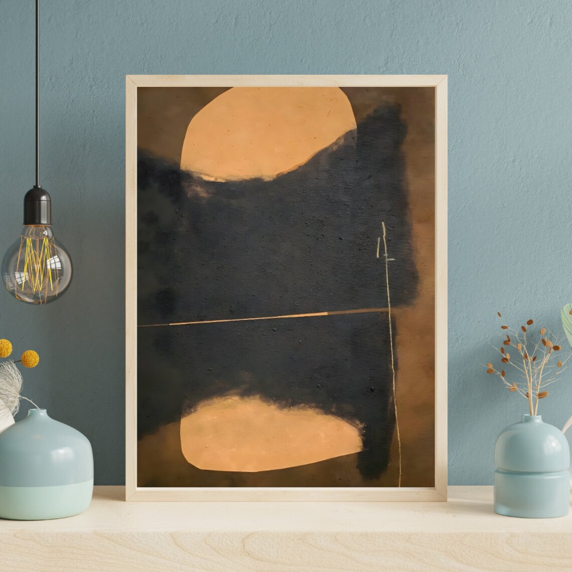 Abstract Charcoal On Linen, Minimalist Poster - Image 2