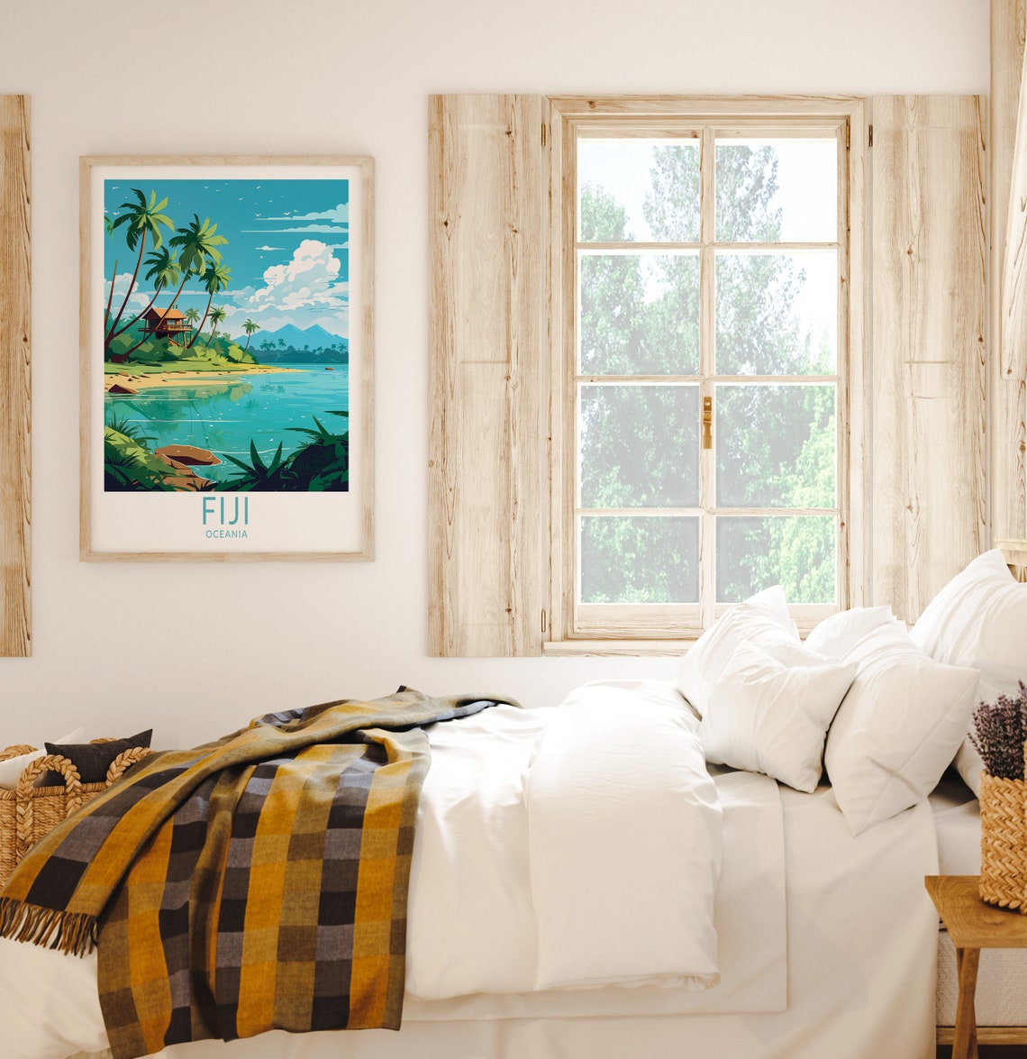 Fiji Oceania Travel Poster Fiji Poster Print Fiji Oceania Wall Art Fiji Coast Wall Decor Travel Poster Wedding Gifts - Image 3