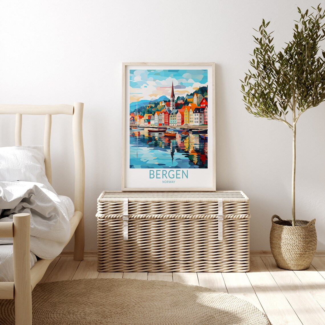 Bergen Norway Travel Poster, Trendy Wall Decor - Image 3