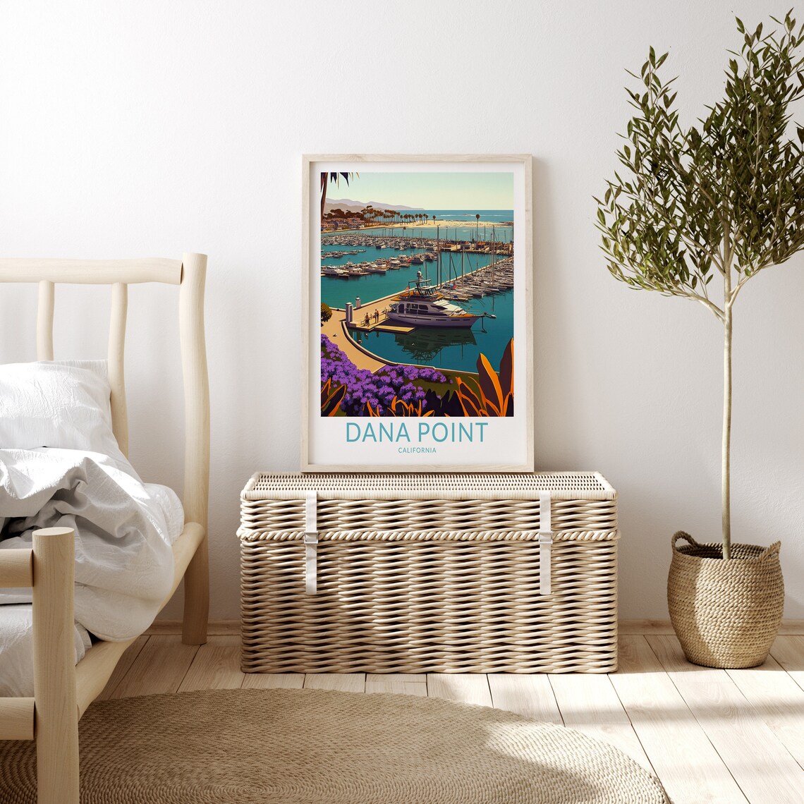 Dana Point California Harbor Marina Boats Retro Travel Poster - Image 3