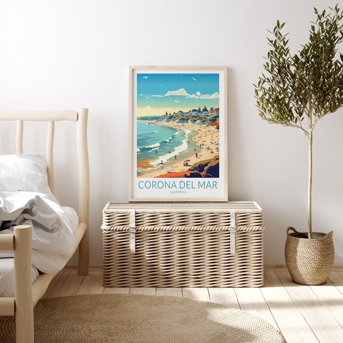 Corona Del Mar California Travel Poster, Newport Beach - Image 3