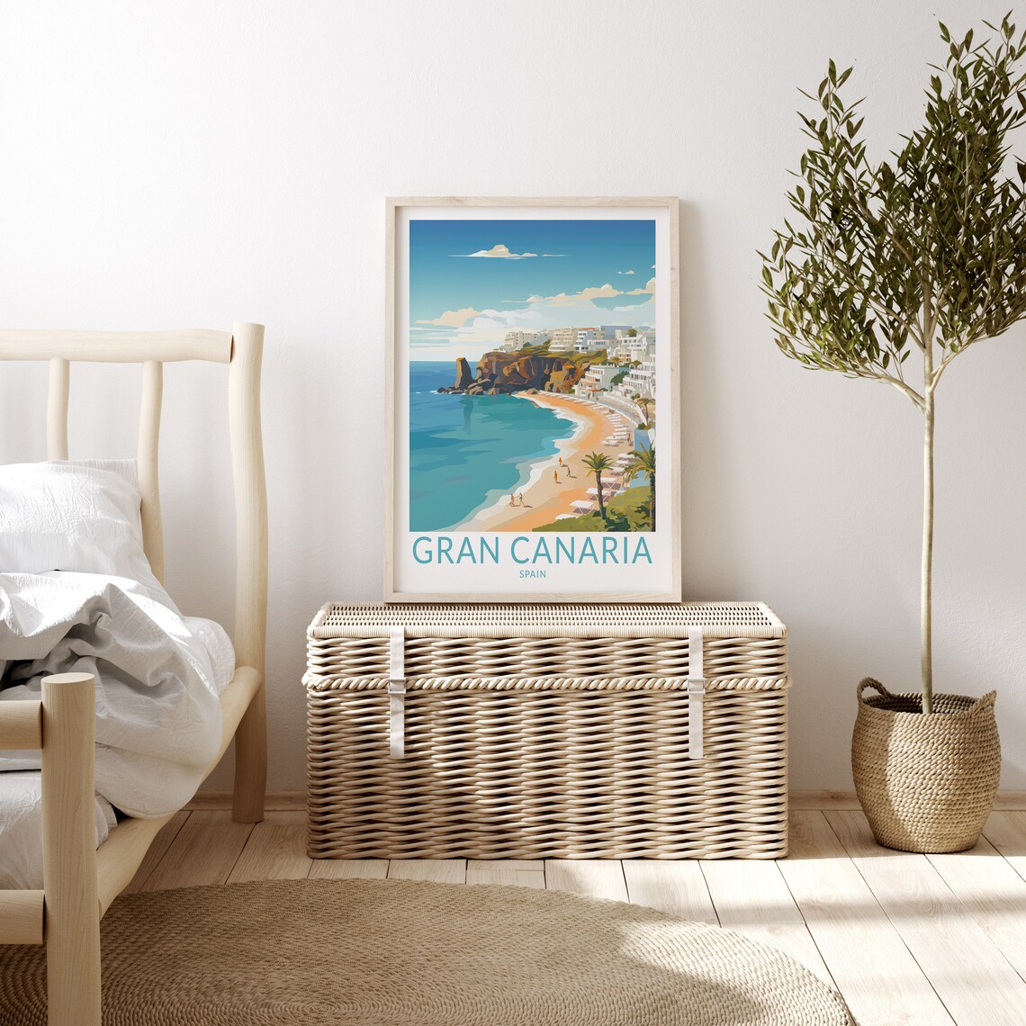 Gran Canaria Spain Beach Resort Cliffs Coastline Travel Poster - Image 3