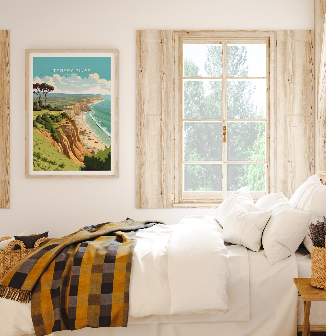 Torrey Pines San Diego Travel Wall Art Torrey Pines California Travel Poster California Coast Wall Art Minimalist Traveler Home Decor - Image 2