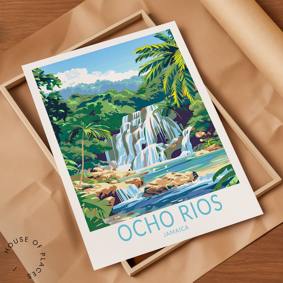 Ocho Rios Jamaica Travel Poster, Wall Decor Art - Image 2