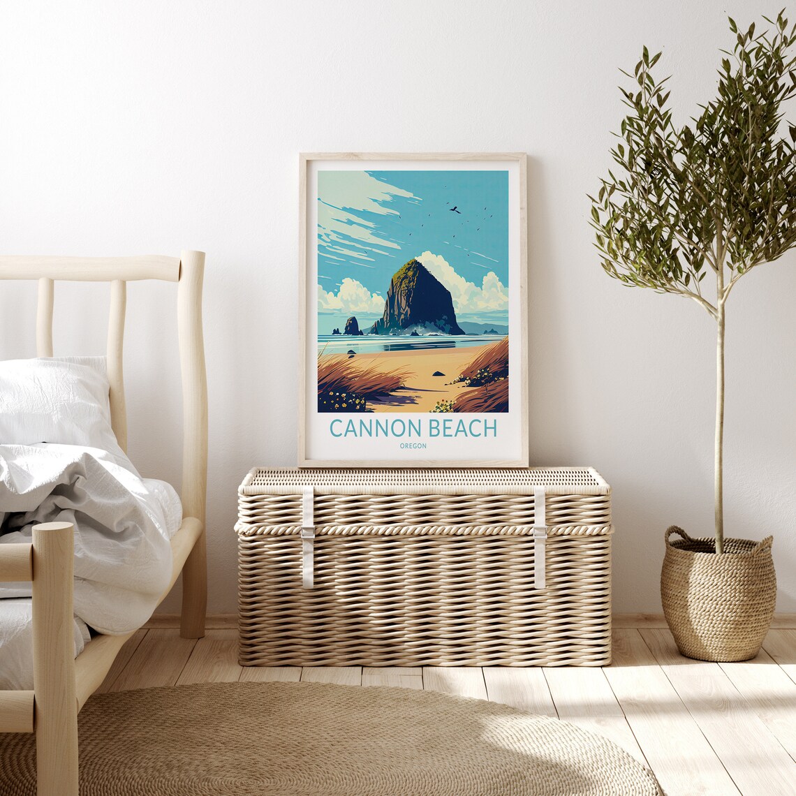Cannon Beach Travel Poster, Oregon Wall Art Print - Image 3