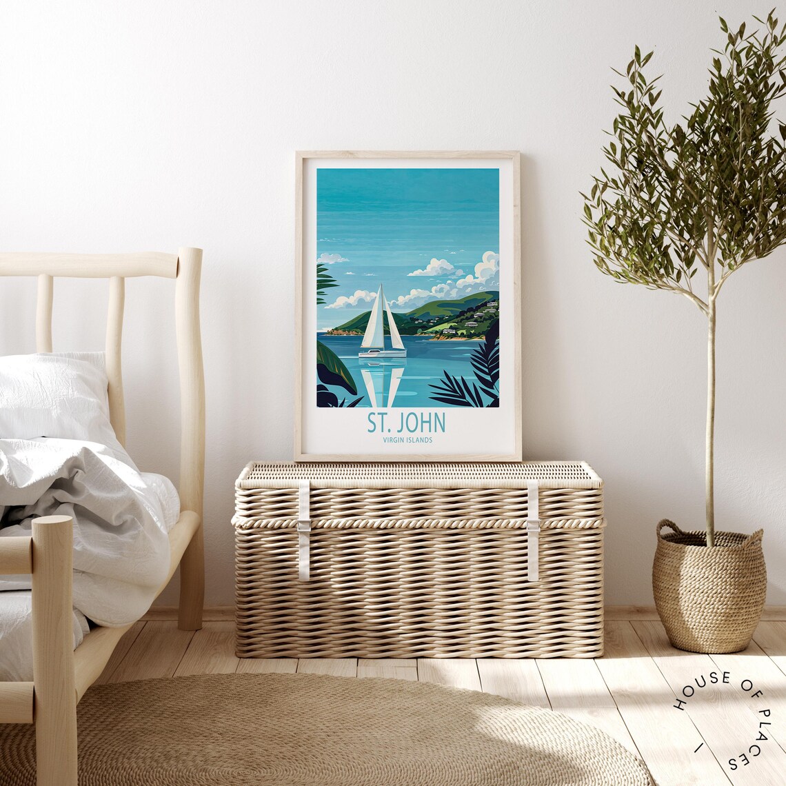 St John Virgin Islands Travel Poster, Caribbean Sea - Image 2