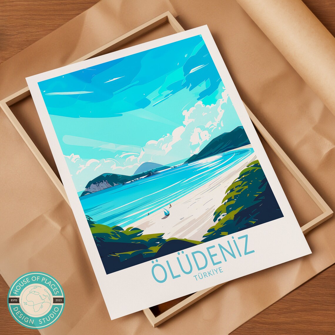 Oludeniz Turkiye Travel Poster Oludeniz Travel Poster Fethiye öLüdeniz Wall Art Decor Fethiye City Print Personalised Gift - Image 2