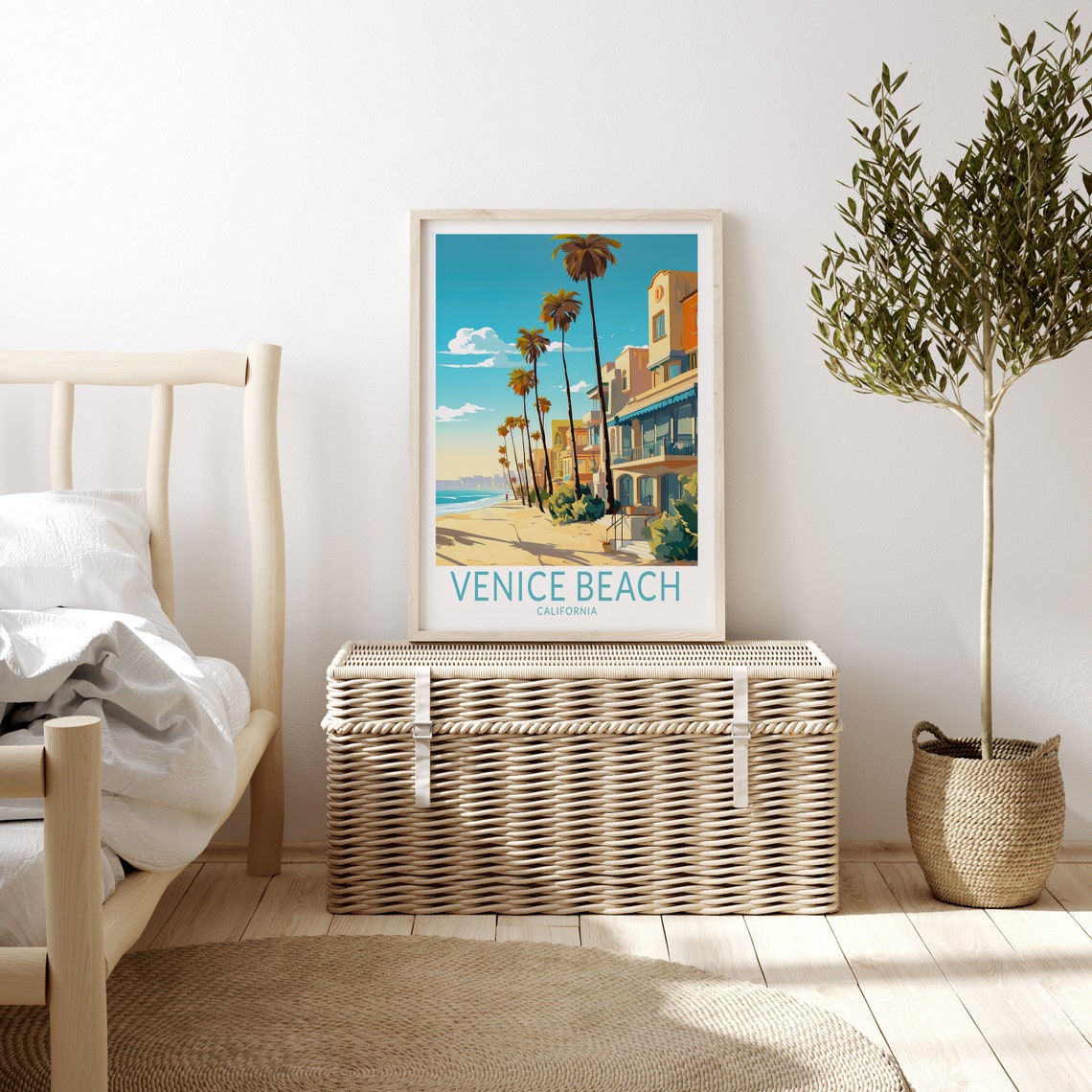 Venice Beach California Palm Boardwalk Beachfront Travel Poster - Image 3