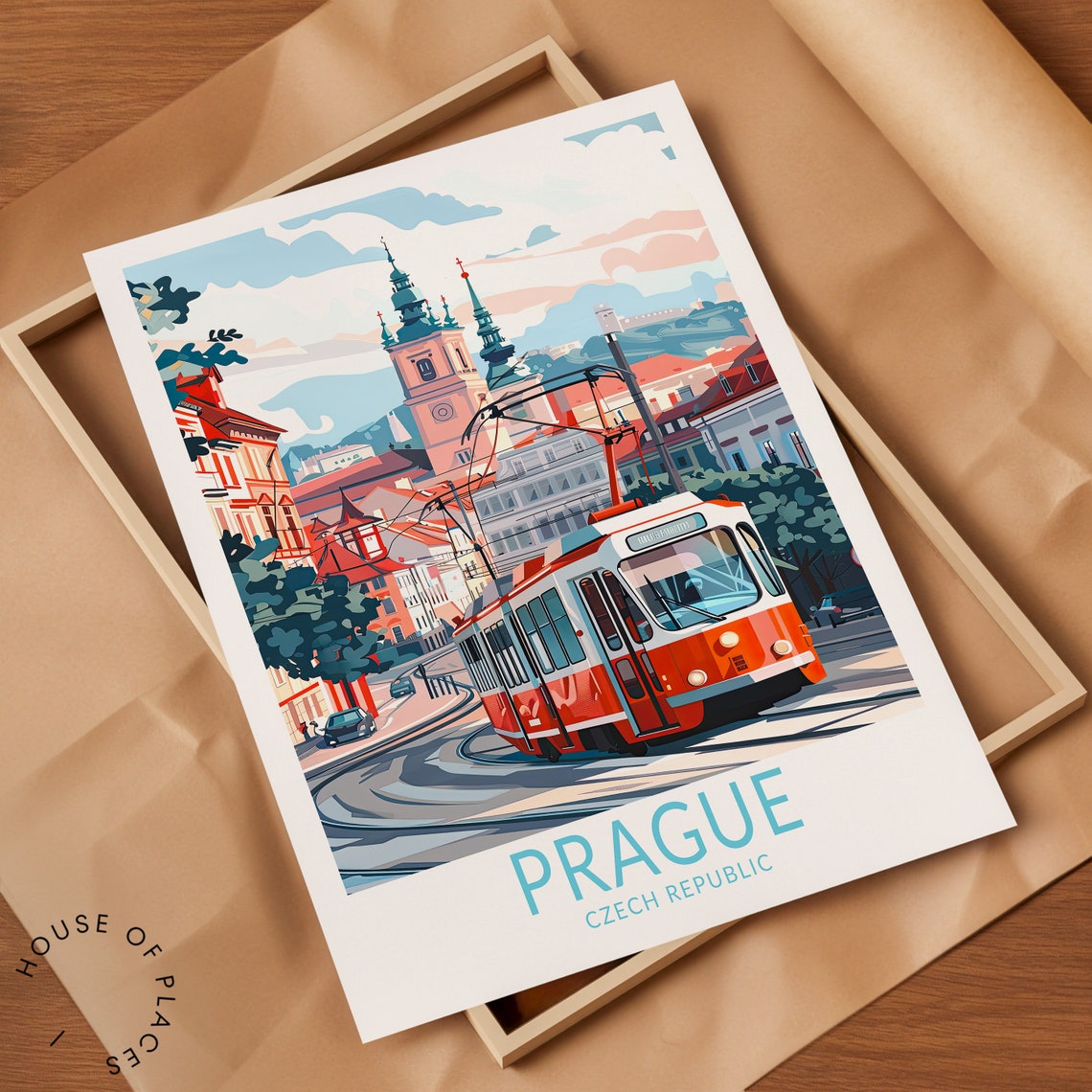 Prague Travel Poster Europe City Poster Czech Republic Wall Art Prague Travel Home Decor Personalised Gifts Travel Gifts - Image 2