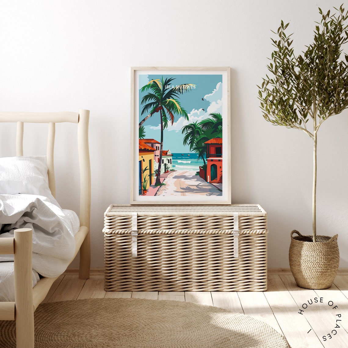 Isla Mujeres Mexico Tropical Beach Street Palm Trees Travel Poster - Image 3