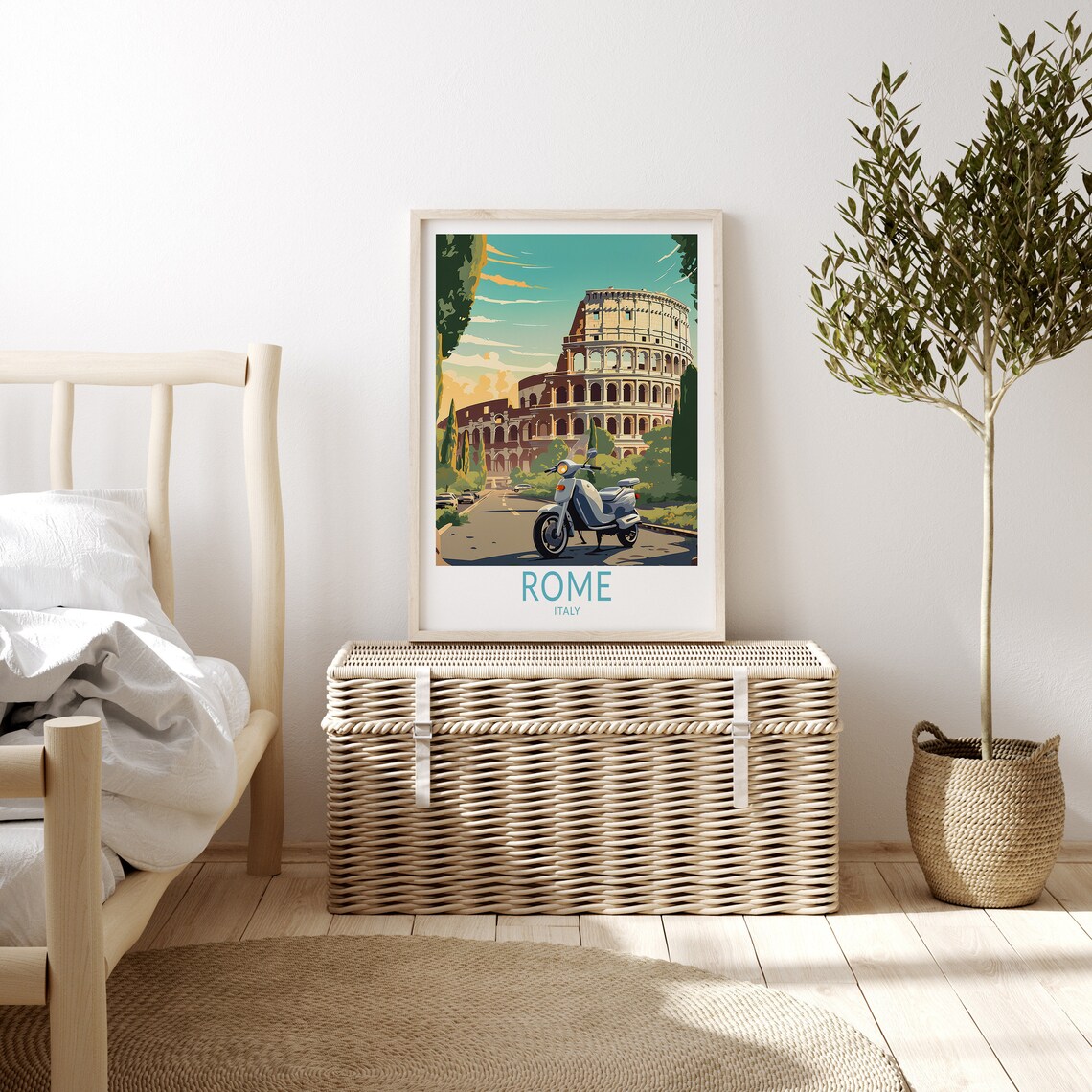 Rome Italy Travel Poster, Colosseum Architecture Print - Image 3