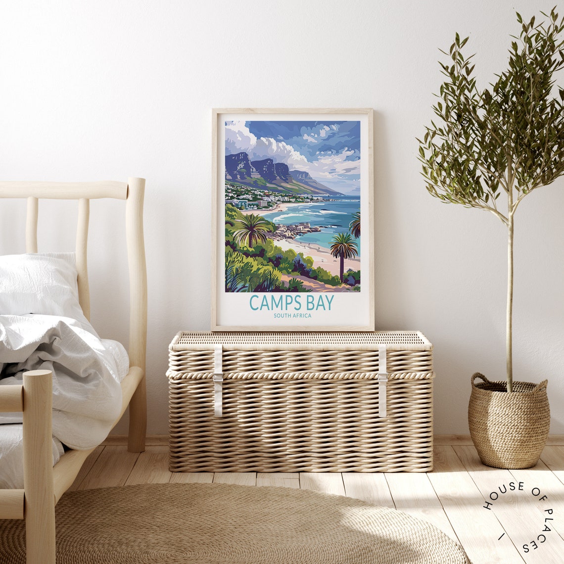 Camps Bay Travel Poster South Africa City Wall Art Camps Bay South Africa Coast Print Personalised Gifts Honeymoon Present - Image 4