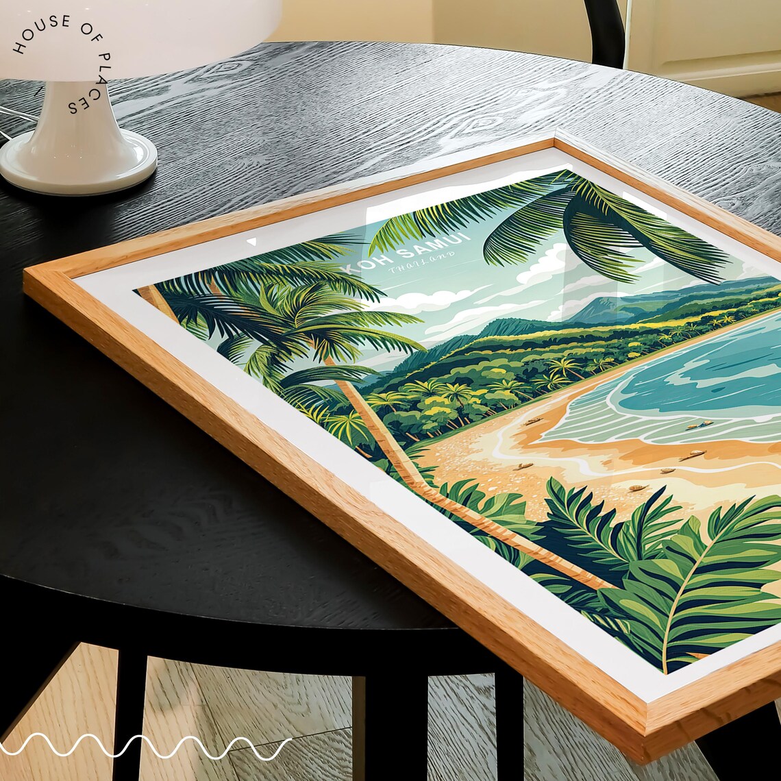 Koh Samui Thailand Palm Fringed Beach Golden Sand Bay View Poster - Image 3