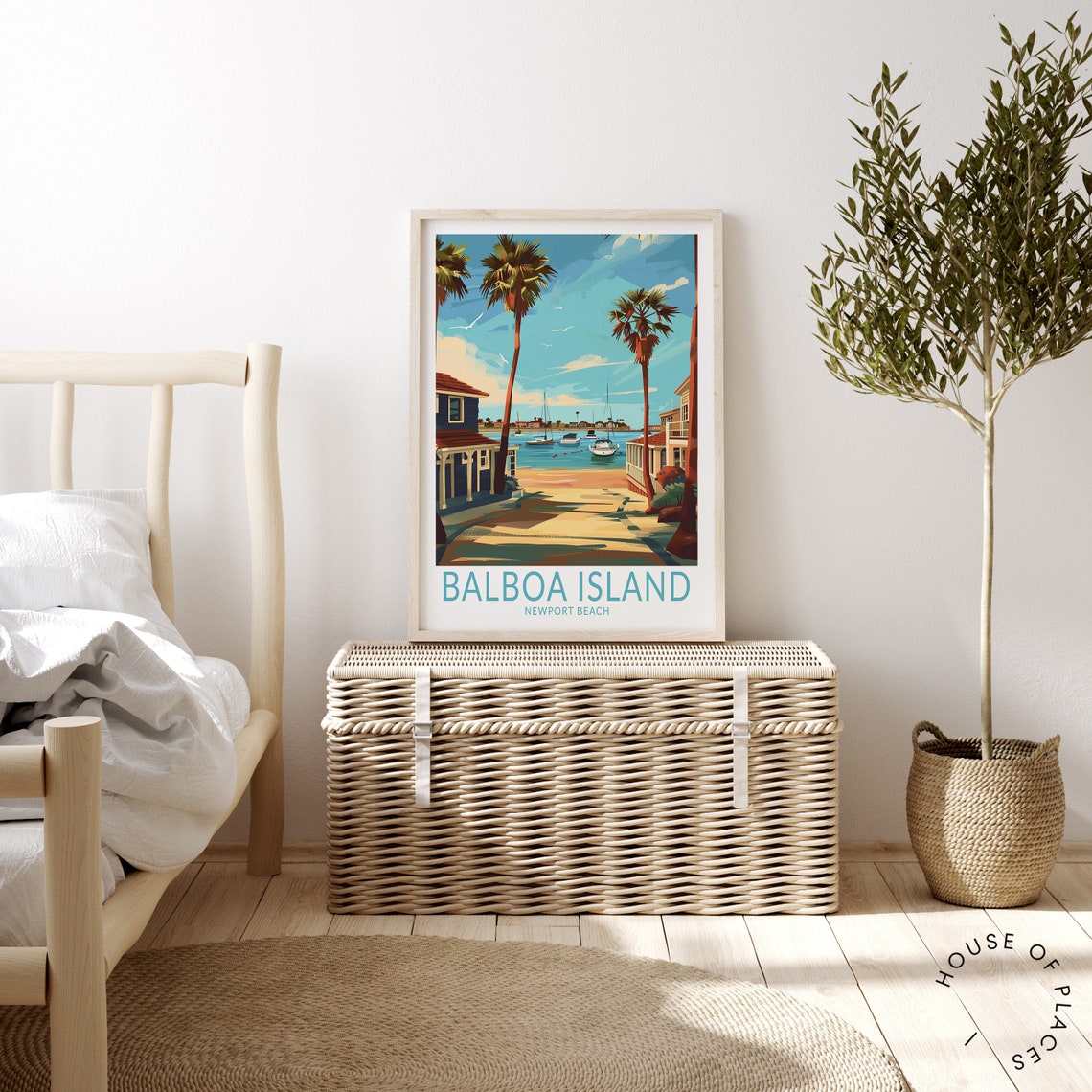 Balboa Island Travel Poster Balboa Island California Newport Beach Wall Art California City Poster San Diego Decor Wedding Gifts - Image 4