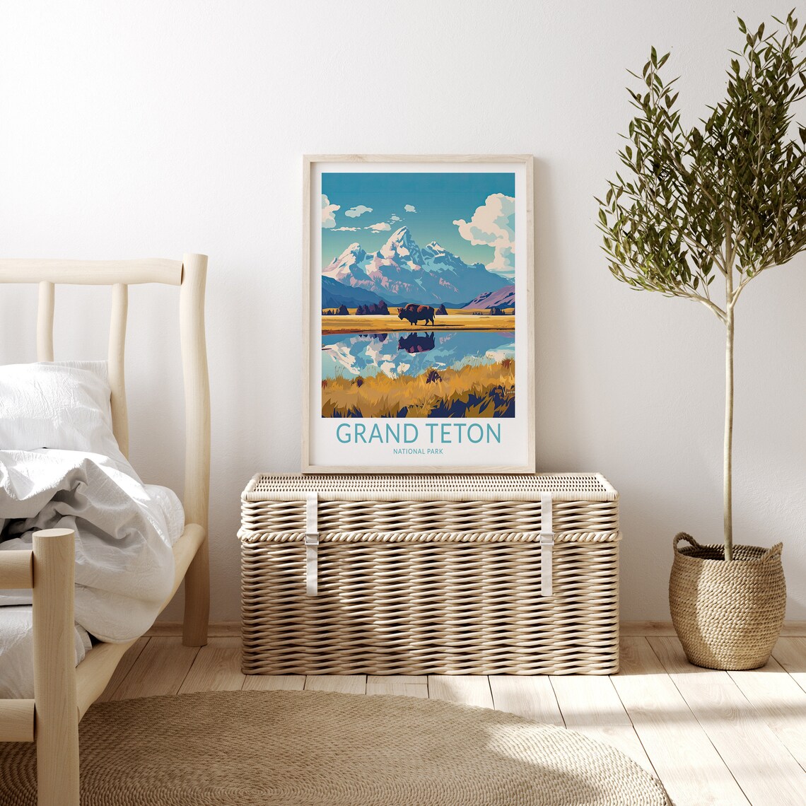 Grand Teton National Park Travel Poster Art Print - Image 3