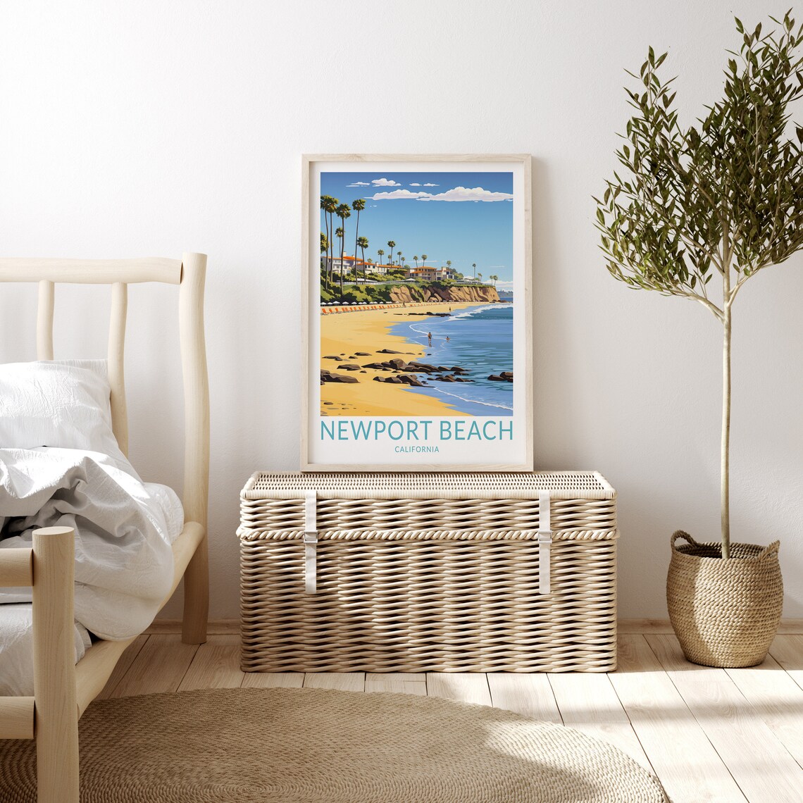 Newport Beach California Travel Poster, Orange County Coast - Image 3