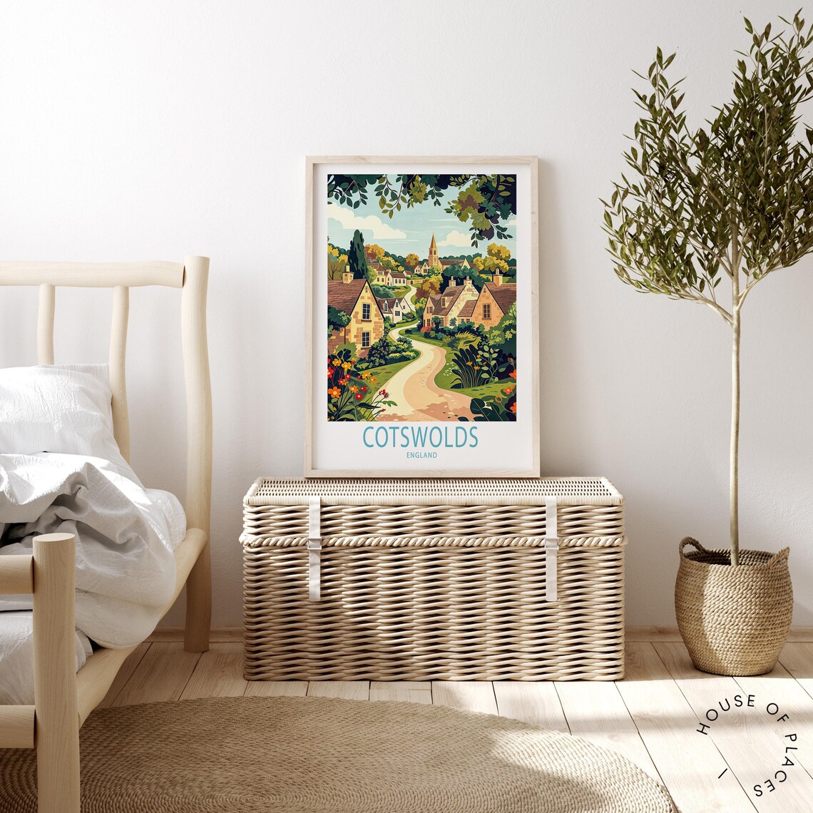 Personalised Cotswolds Travel Poster, England Decor - Image 2