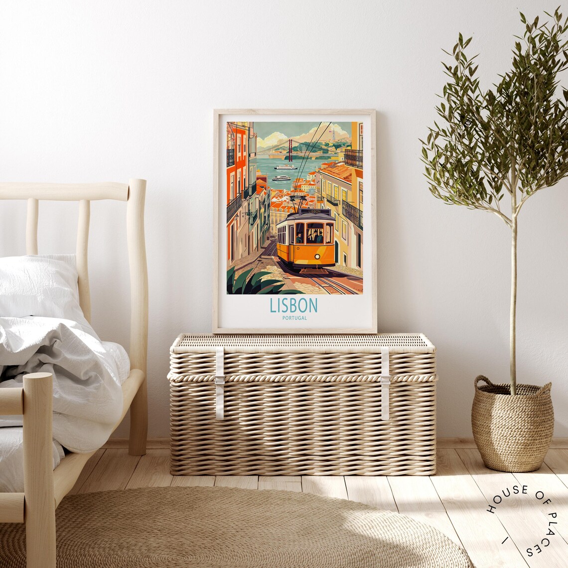Lisbon Portugal Wedding Present Wall Art Print - Image 2