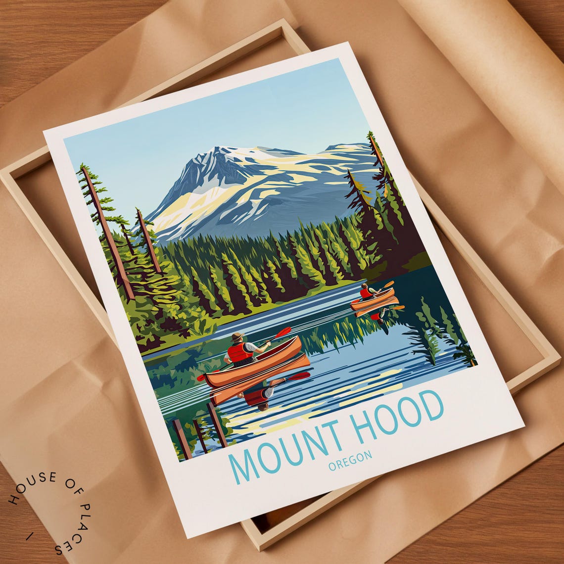 Mount Hood Portland Travel Poster Oregon Mount Hood Print Oregon Wall Art Home Decor Custom Travel Poster Birthday Gifts - Image 2