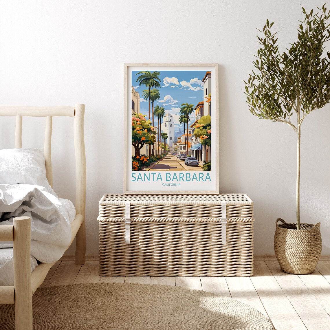 Santa Barbara Travel Poster, California Wall Decor - Image 3