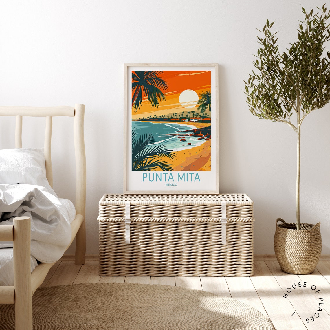 Punta Mita Mexico Tropical Sunset Beach Caption Travel Art Poster - Image 3