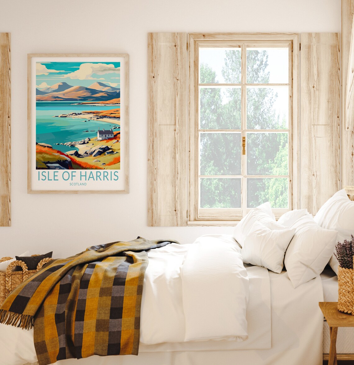 Isle of Harris Scotland Rocky Cove Cottage Coastal Art Poster - Image 2