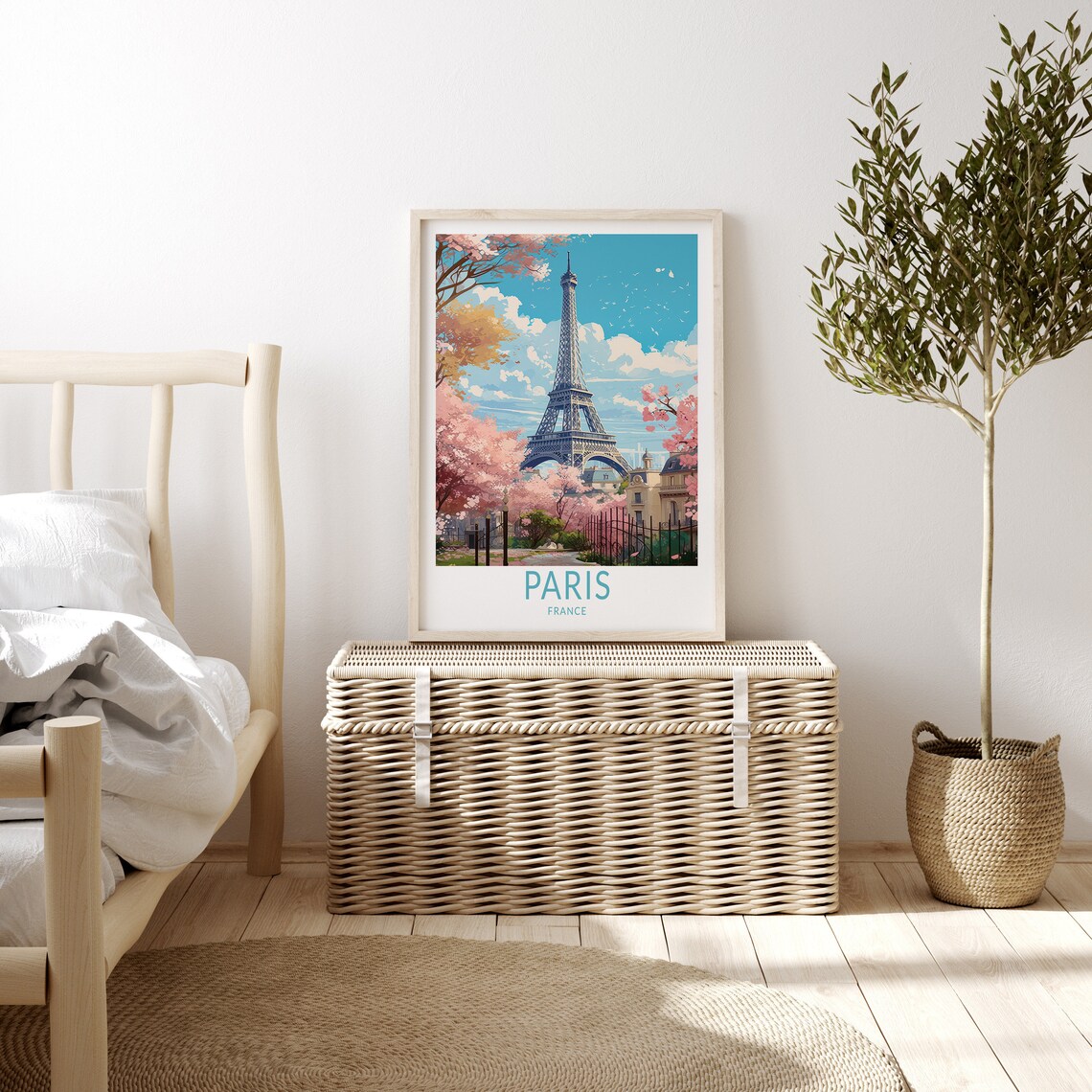 Paris France Travel Poster, Eiffel Tower View - Image 3