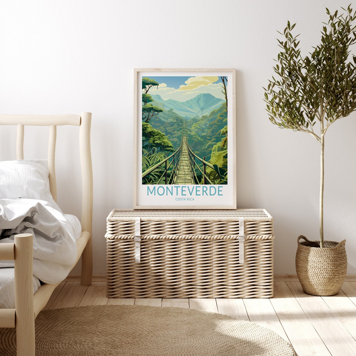 Monteverde Costa Rica Travel Poster, Mountain Landscape - Image 3