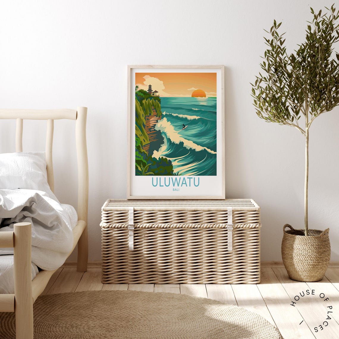 Uluwatu Travel Poster Bali City Art Uluwatu Surf Poster Uluwatu Bali Wall Art Surf Print Personalised Gifts Wedding Present - Image 4