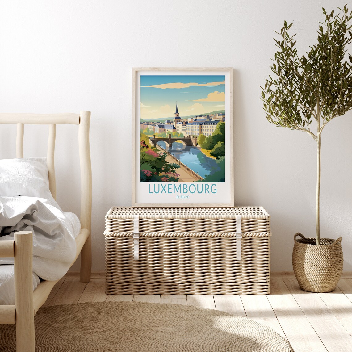 Luxembourg Vintage Travel Poster, Europe Travel Poster - Image 3