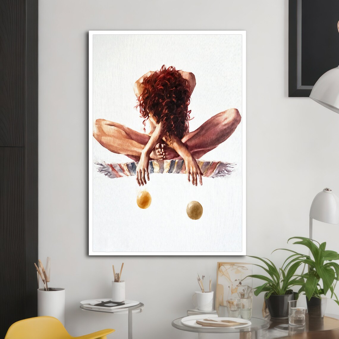 Introspective Nude Woman With Red Hair, Intimate Gift - Image 2