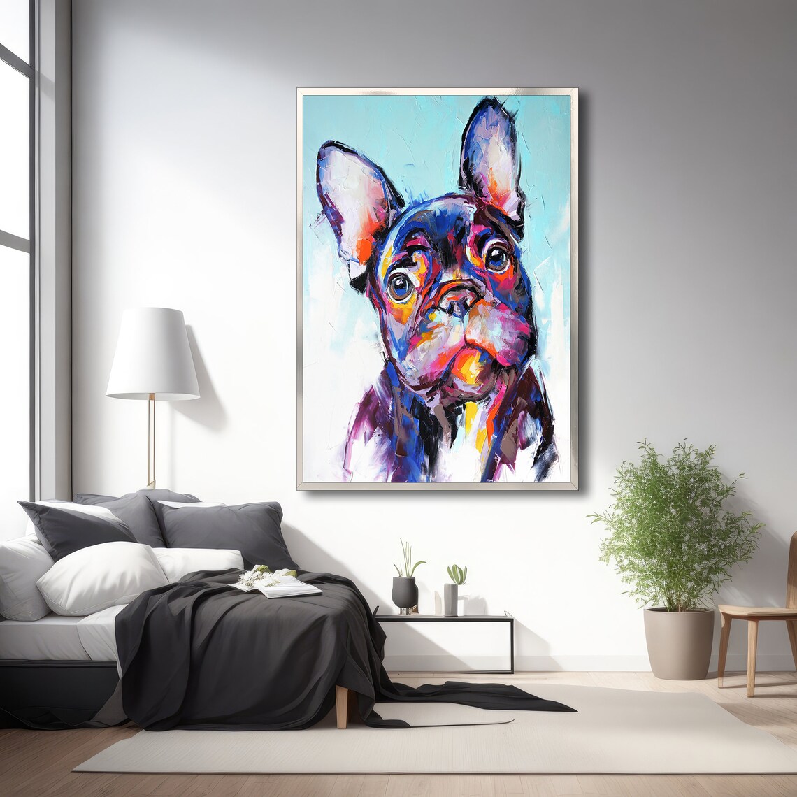 Colorful Dog Knife Effect Masterpiece Art Print - Image 3